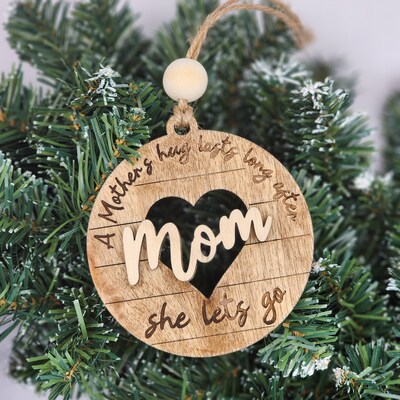 Mom Christmas ornament wooden ornament gift for mom Christmas gift Christmas ornament Holiday decor tree decor Christmas decor memorial gift - image3
